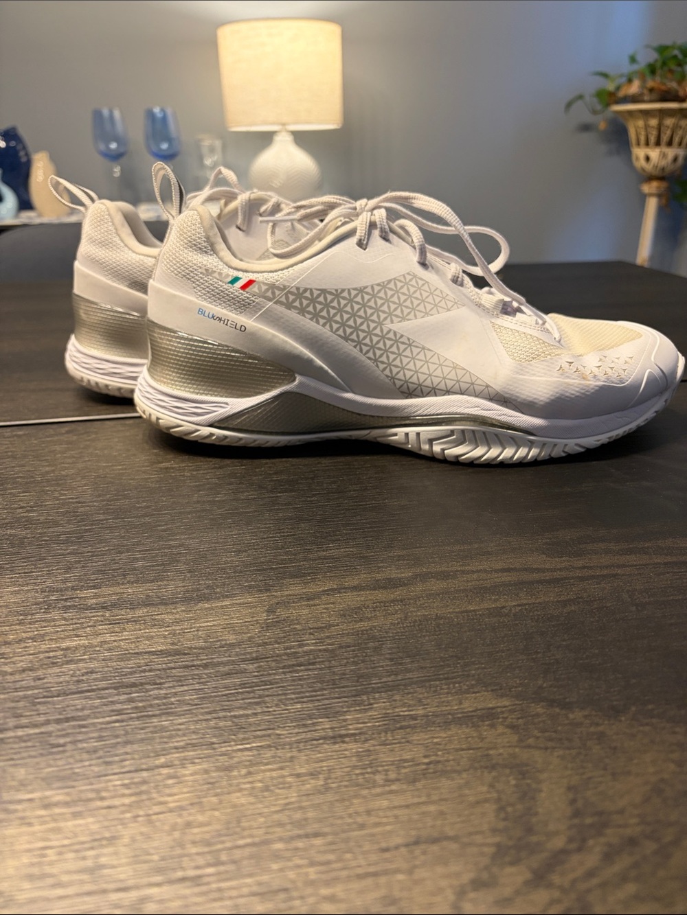 Diadora Men's Blushield Torneo 2 AG Tennis Shoes White Size 8